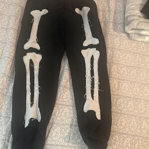 Forever 21 Black Skeleton Print Joggers